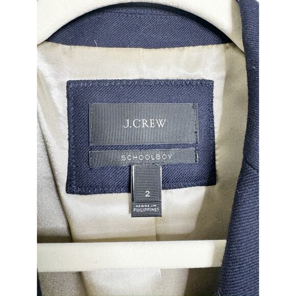 J. Crew Schoolboy Navy Blue Gold Button Wool Blend Fitted Blazer US 2 - Picture 4 of 6